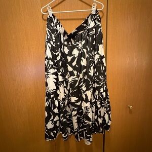 Nine West Black and White Floral Maxi Skirt